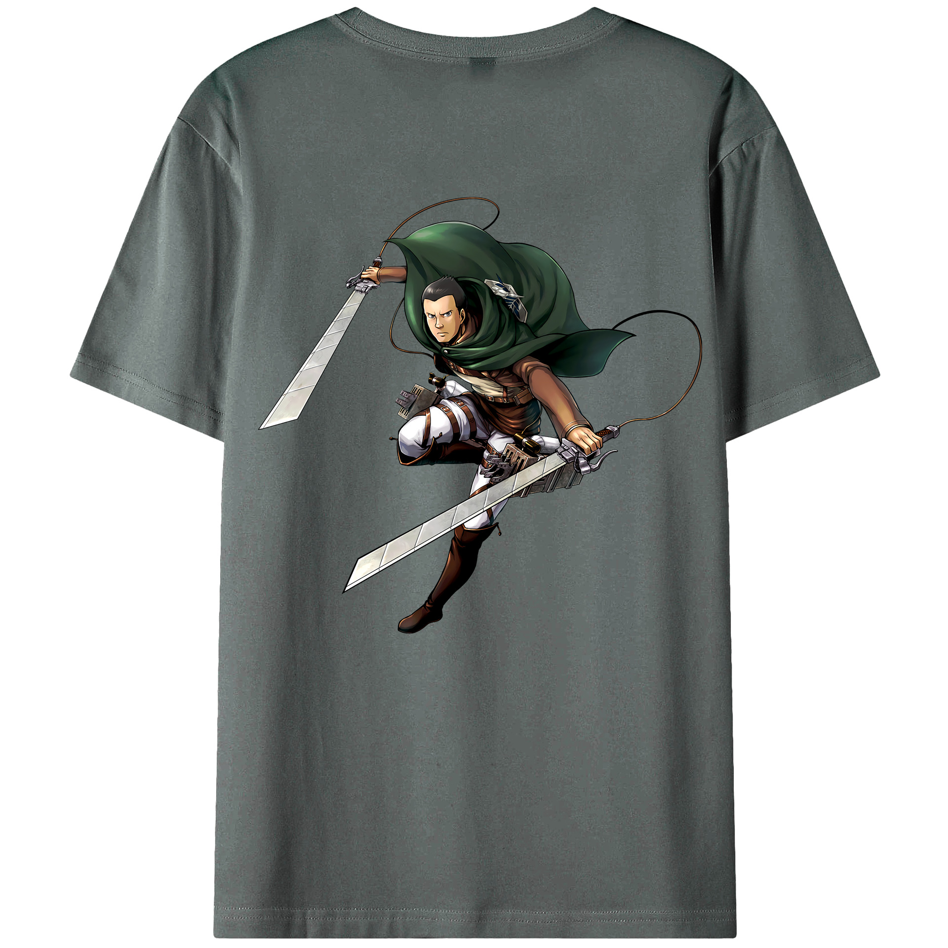 （画像用） 進撃の巨人 Attack on Titan 綿100％ メンズ半袖Tシャツ（バックプリント） 通気性